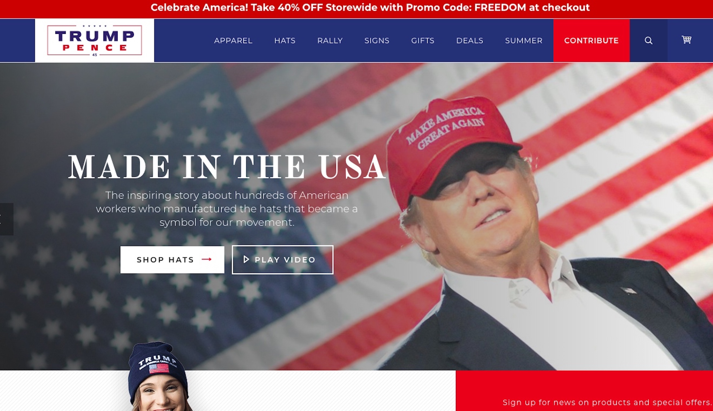 Trump re-election campaign runs 40 percent off sale on merch for Fourth of July