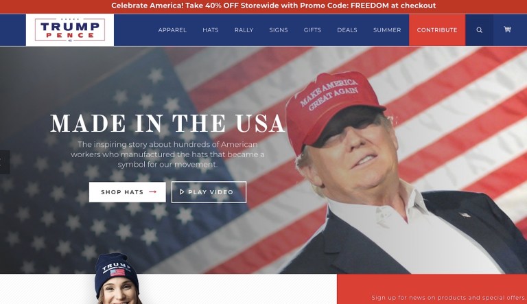 Trump re-election campaign runs 40 percent off sale on merch for Fourth of July