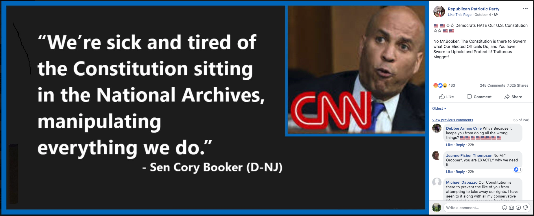 Fact Check: Did Senator Cory Booker Say He Was ‘Sick and Tired of the Constitution’?