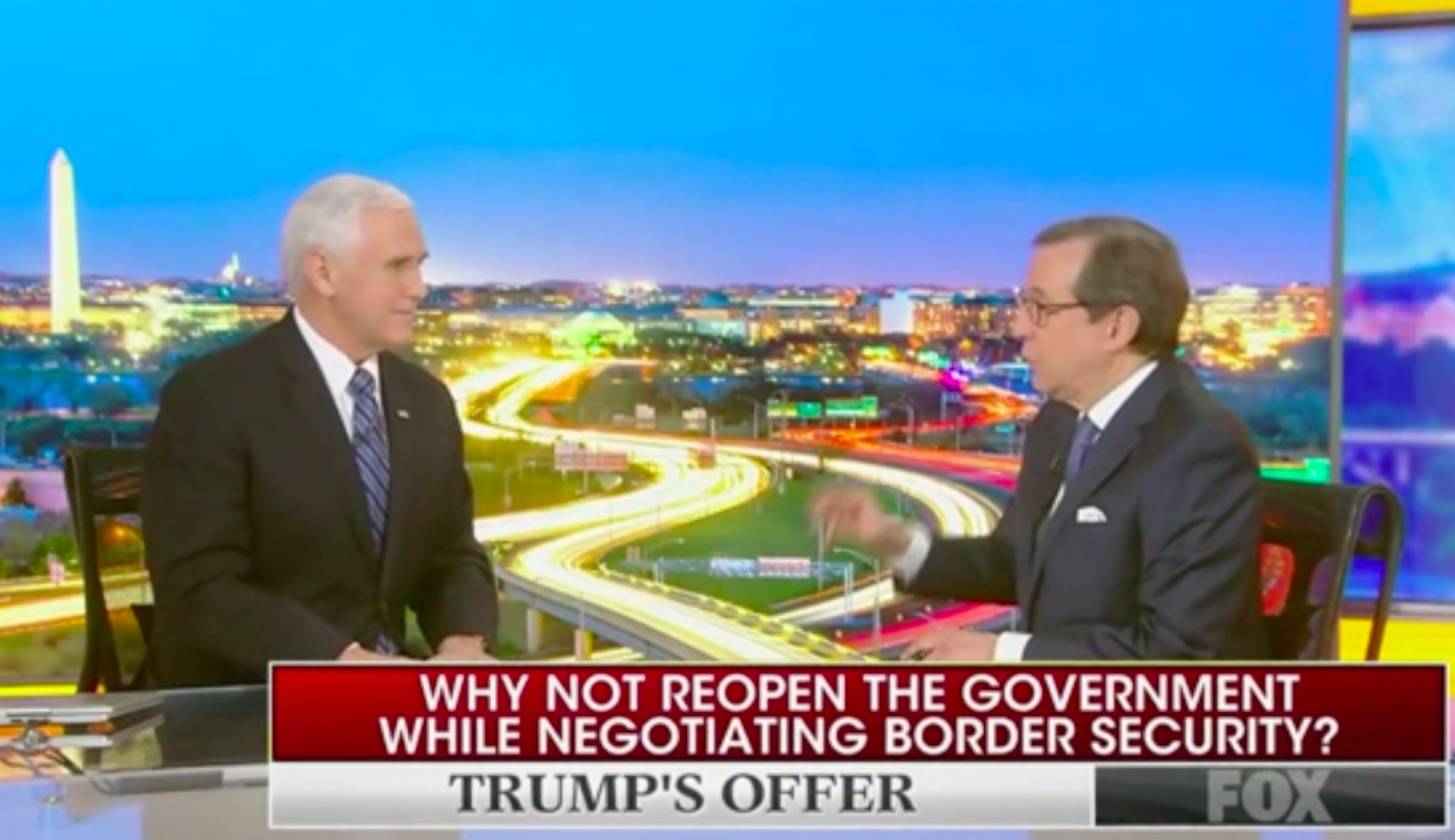 Chris Wallace grills Pence: Aren’t you using the border wall as leverage?