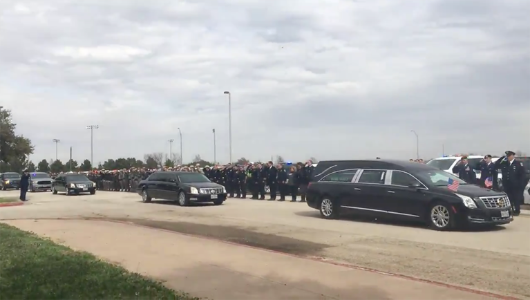Funeral procession for late Border Patrol agent Donna Doss stretches more than 150 vehicles