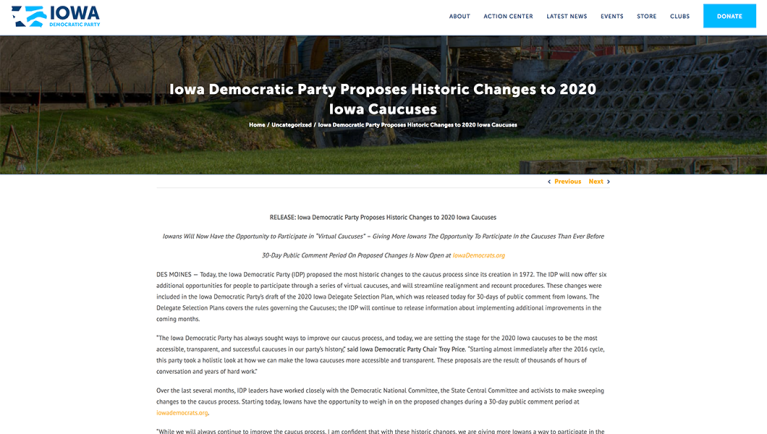 Iowa Democrats propose virtual caucuses by phone