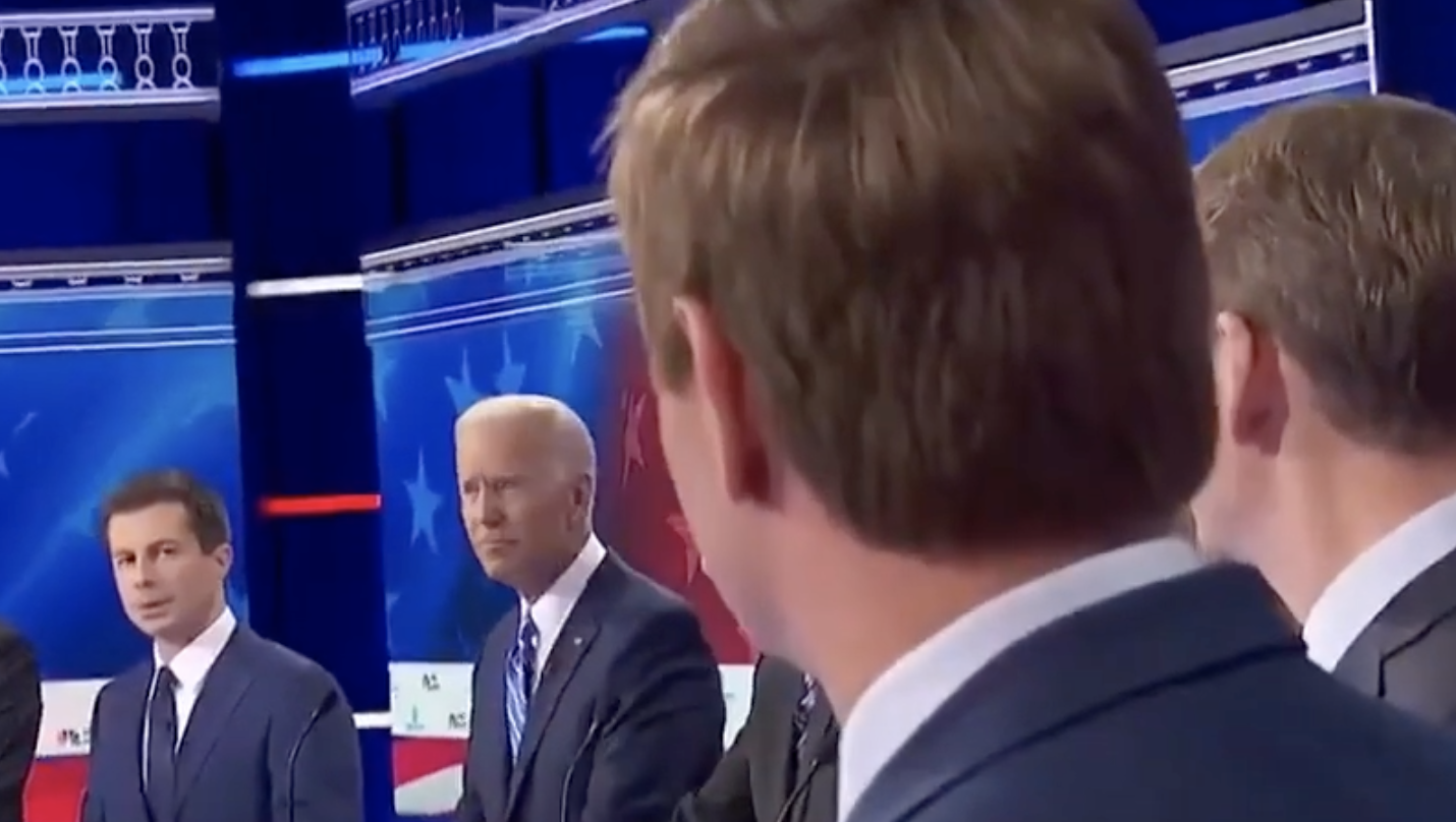 Pete Buttigieg glares at Eric Swalwell after mentioning South Bend police shooting
