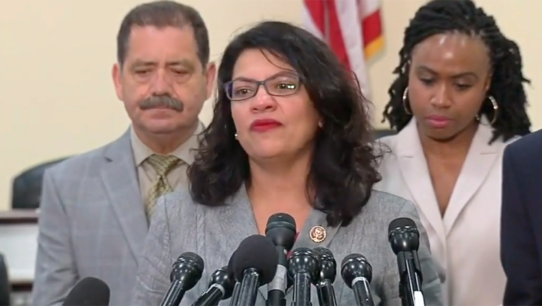 WATCH: Rashida Tlaib cries while discussing illegal immigrants in federal custody