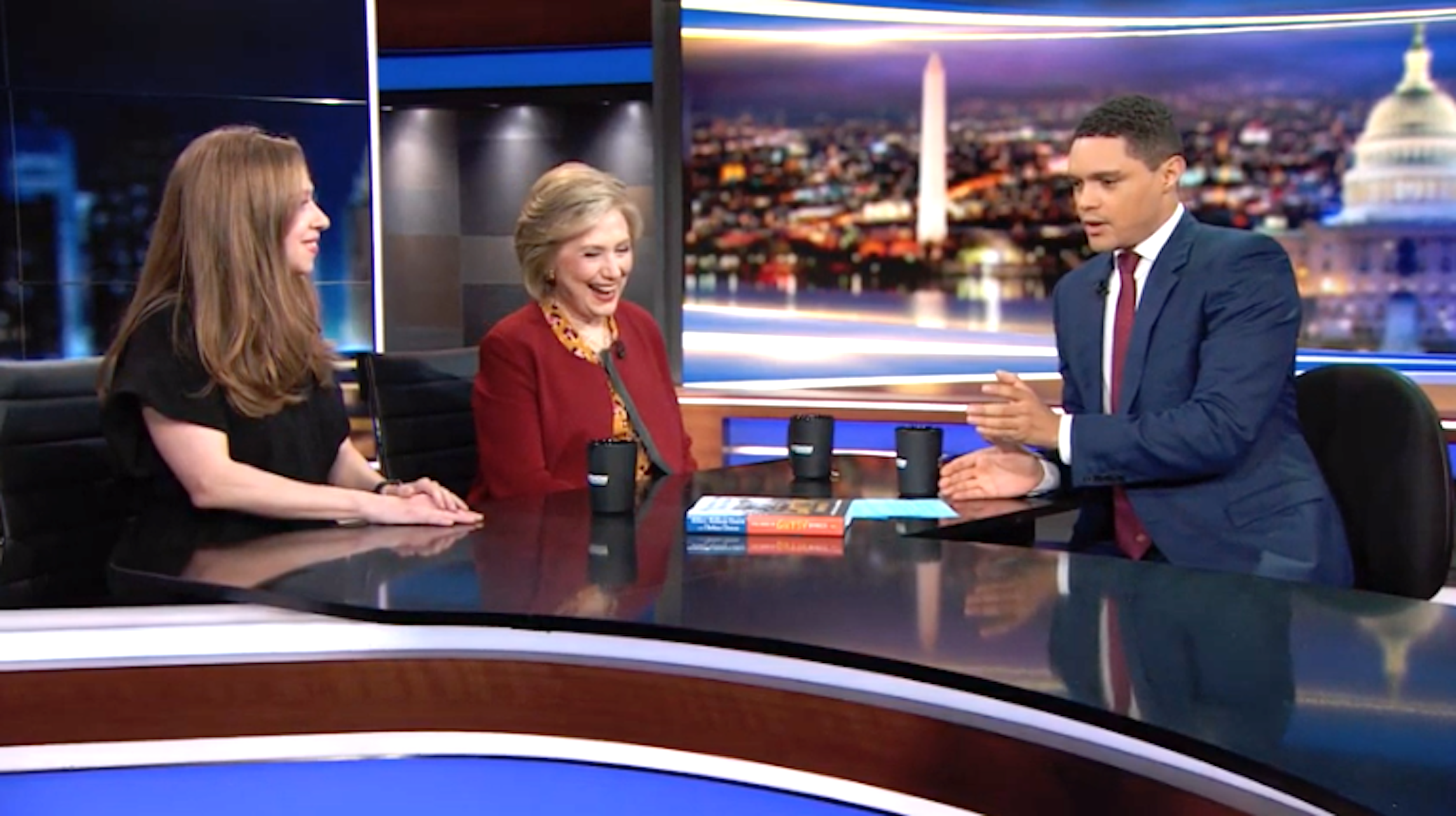 Hillary Clinton laughs when asked how she killed Jeffrey Epstein