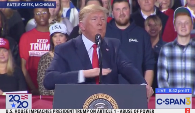 ‘I’ve had you up to here’: Trump mocks Pete Buttigieg during campaign rally