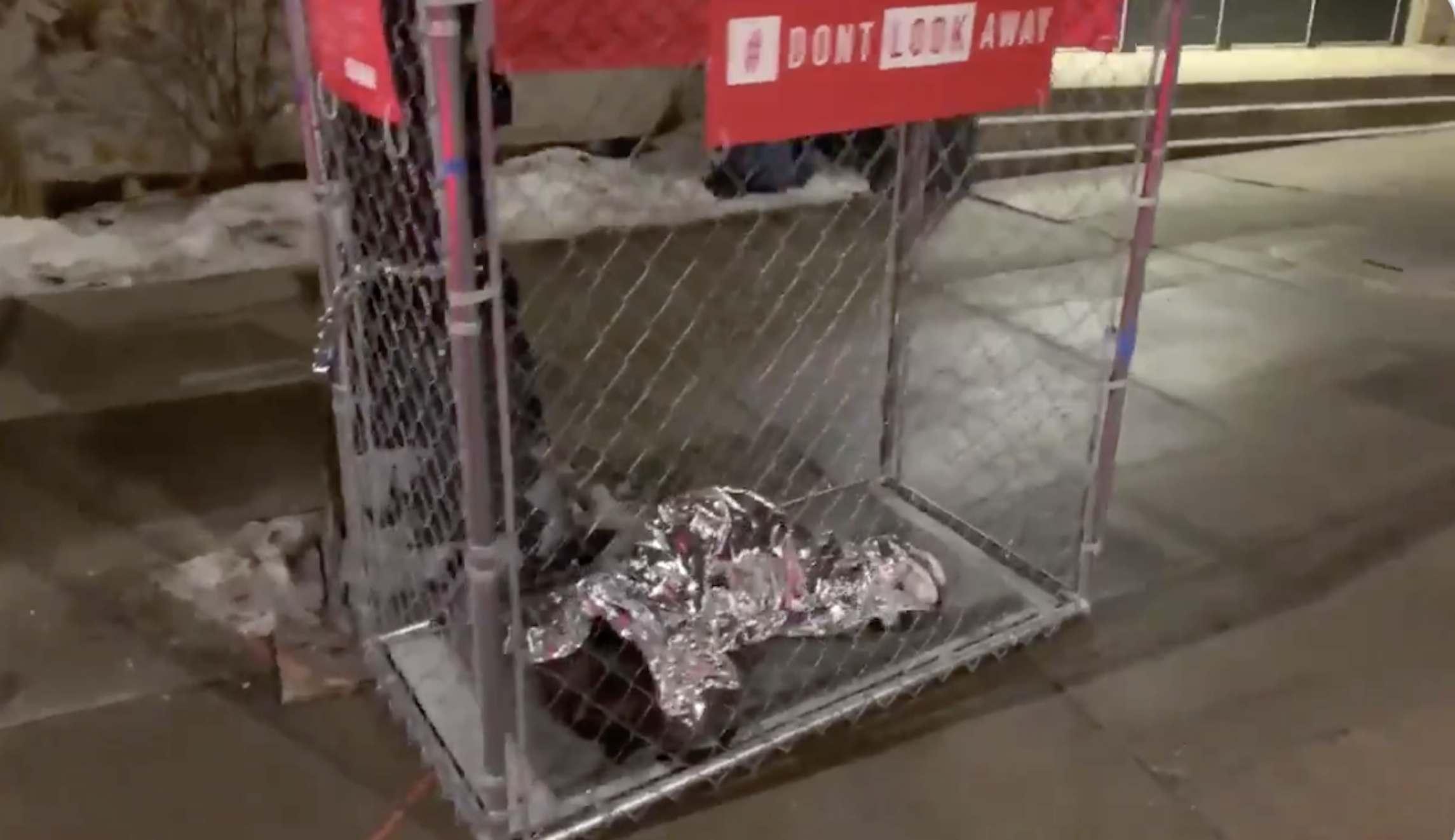 ‘Don’t look away’: Iowa immigration activists set up displays of children in cages outside caucus sites