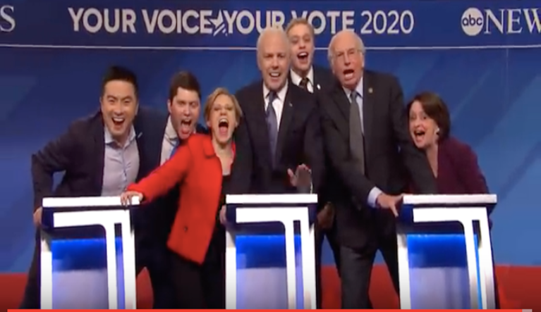 ‘Our future MSNBC contributors’: Saturday Night Live mocks 2020 Democrats in cold open