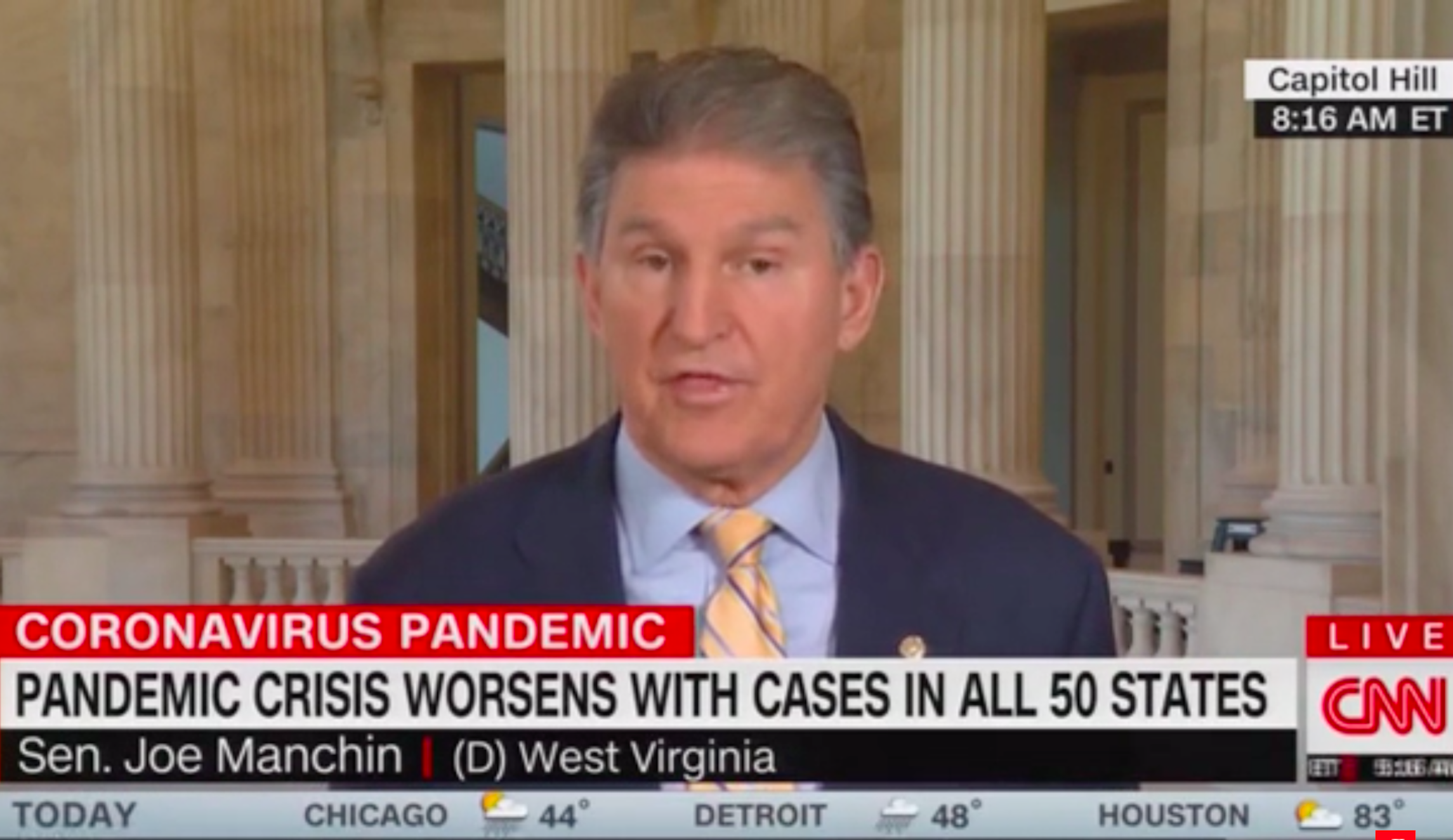 ‘People think we’re immune’: Joe Manchin warns West Virginia ‘not prepared’ for coronavirus
