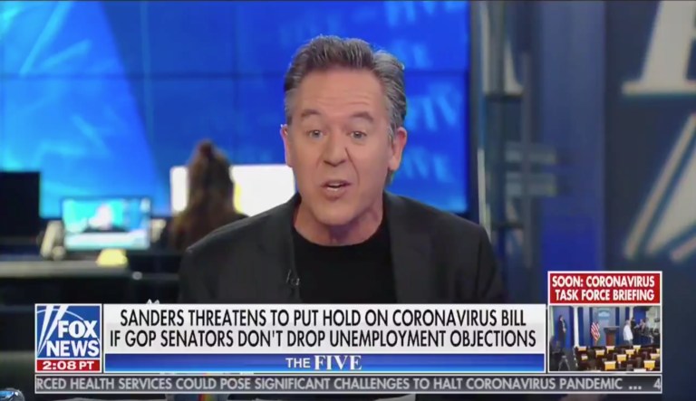 ‘We have sacrificed our freedoms’: Greg Gutfeld blasts Bernie Sanders for threatening coronavirus relief bill