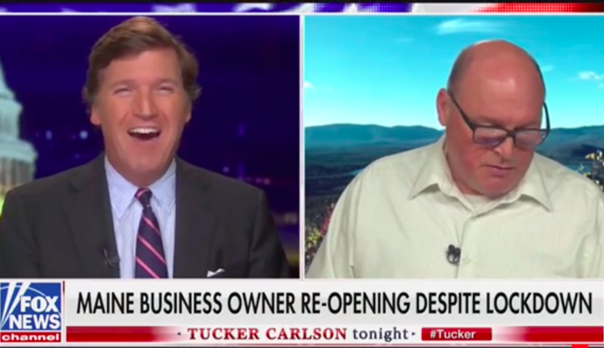 Tucker Carlson cuts off Maine restaurant owner for trying to read out Maine governor’s cellphone number