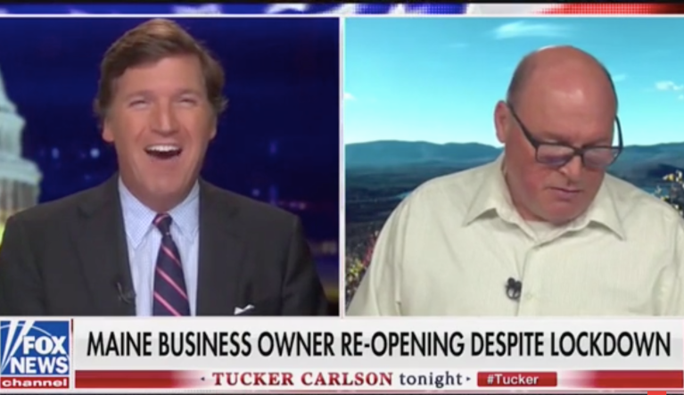 Tucker Carlson cuts off Maine restaurant owner for trying to read out Maine governor’s cellphone number
