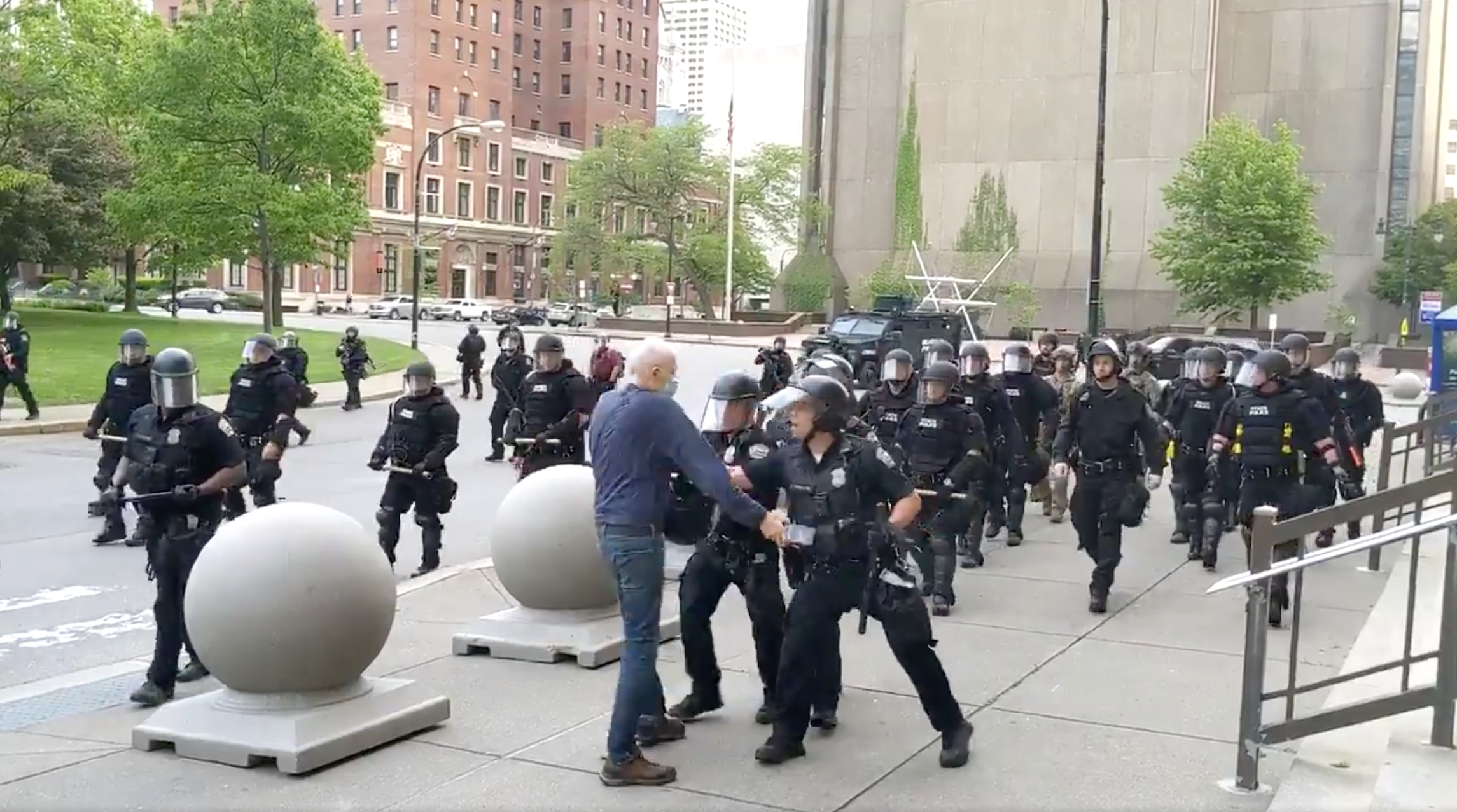 Trump’s latest conspiracy theory about the Buffalo protester doesn’t justify police aggression