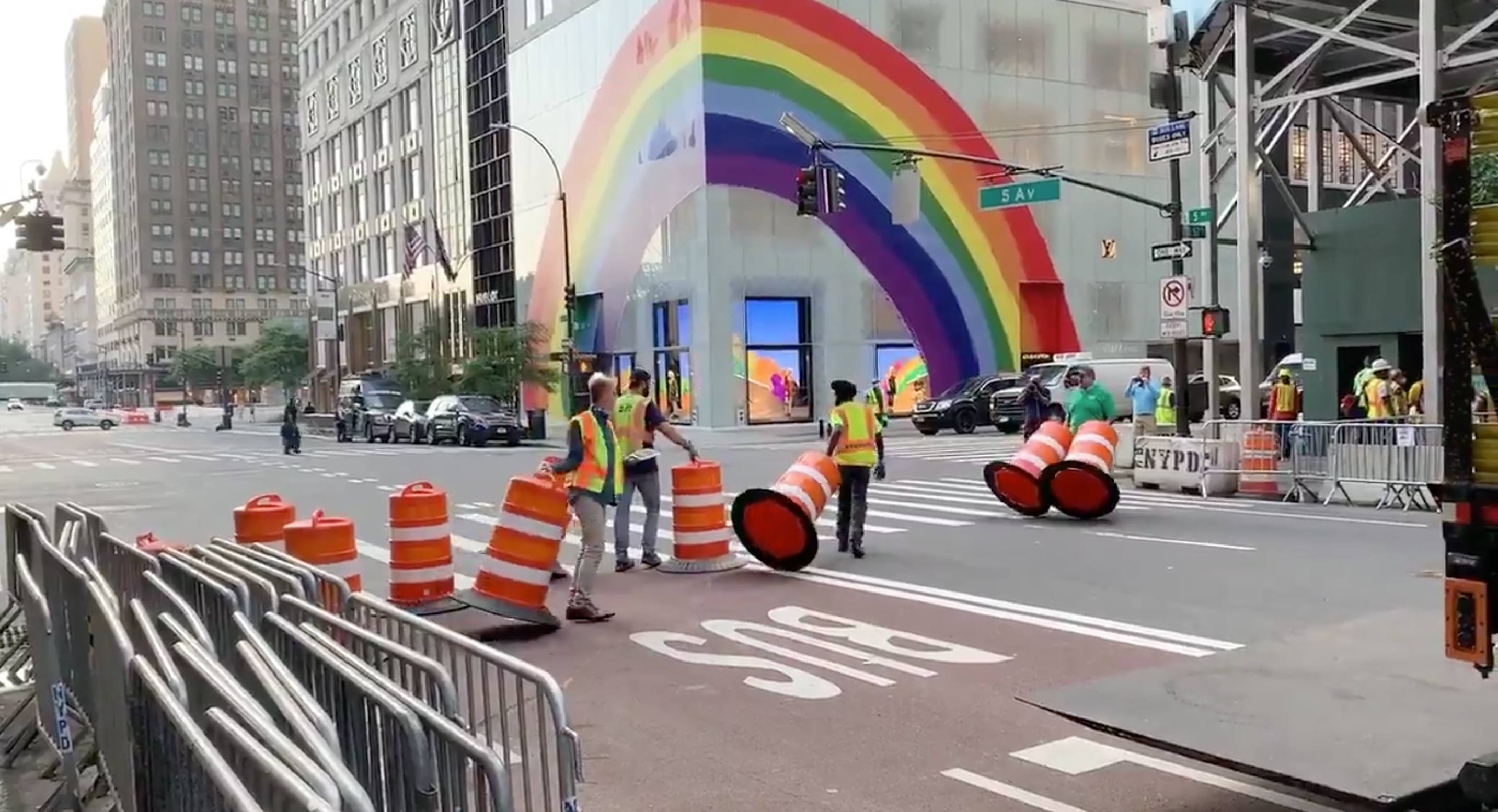 New York City begins painting ‘Black Lives Matter’ mural outside Trump Tower
