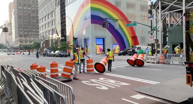 New York City begins painting ‘Black Lives Matter’ mural outside Trump Tower