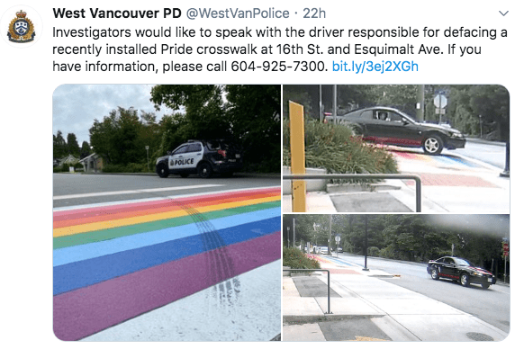 West Vancouver, where tire treads are hate symbols