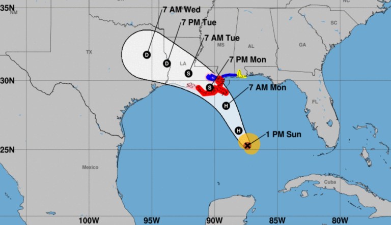 Marco escalates to hurricane status as it barrels toward Gulf Coast followed by Tropical Storm Laura