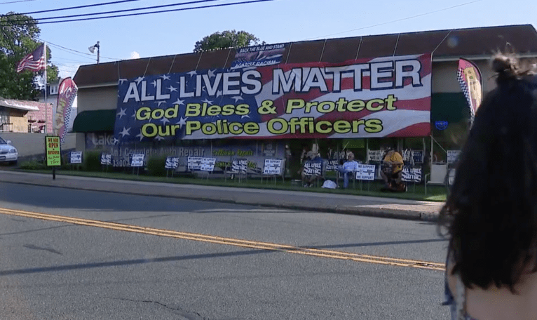 Small business owner sticks by ‘All Lives Matter’ sign: ‘When the looting and burning stops, I’ll take the sign down’