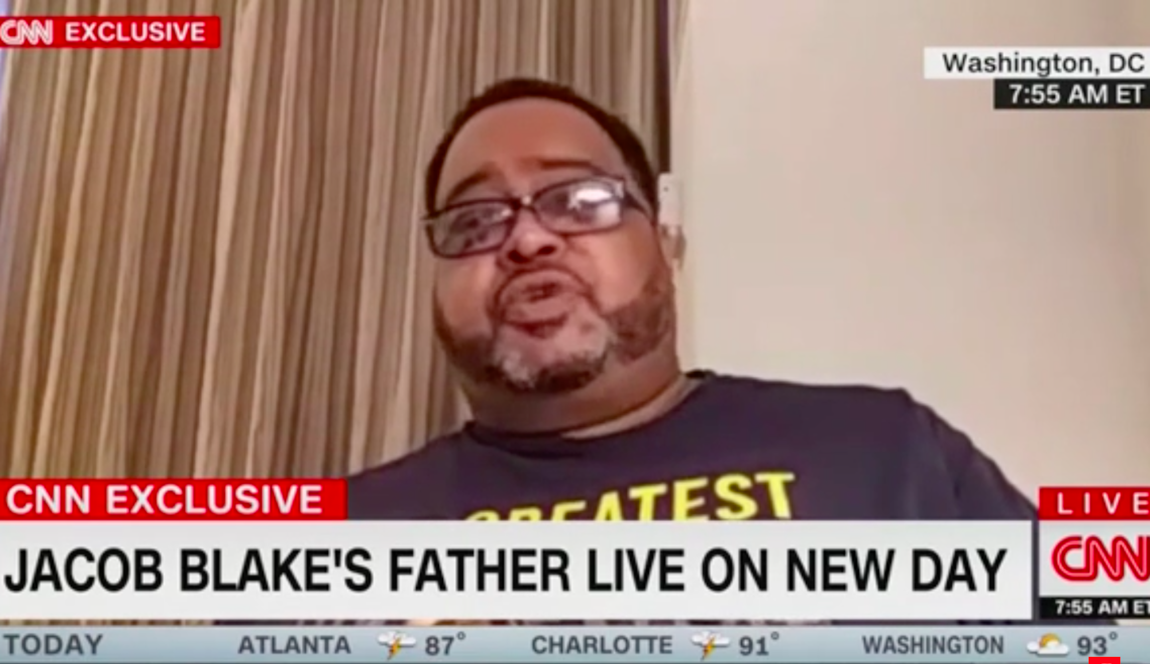 Jacob Blake’s father says ‘violence and looting and burning’ are not going to heal his son
