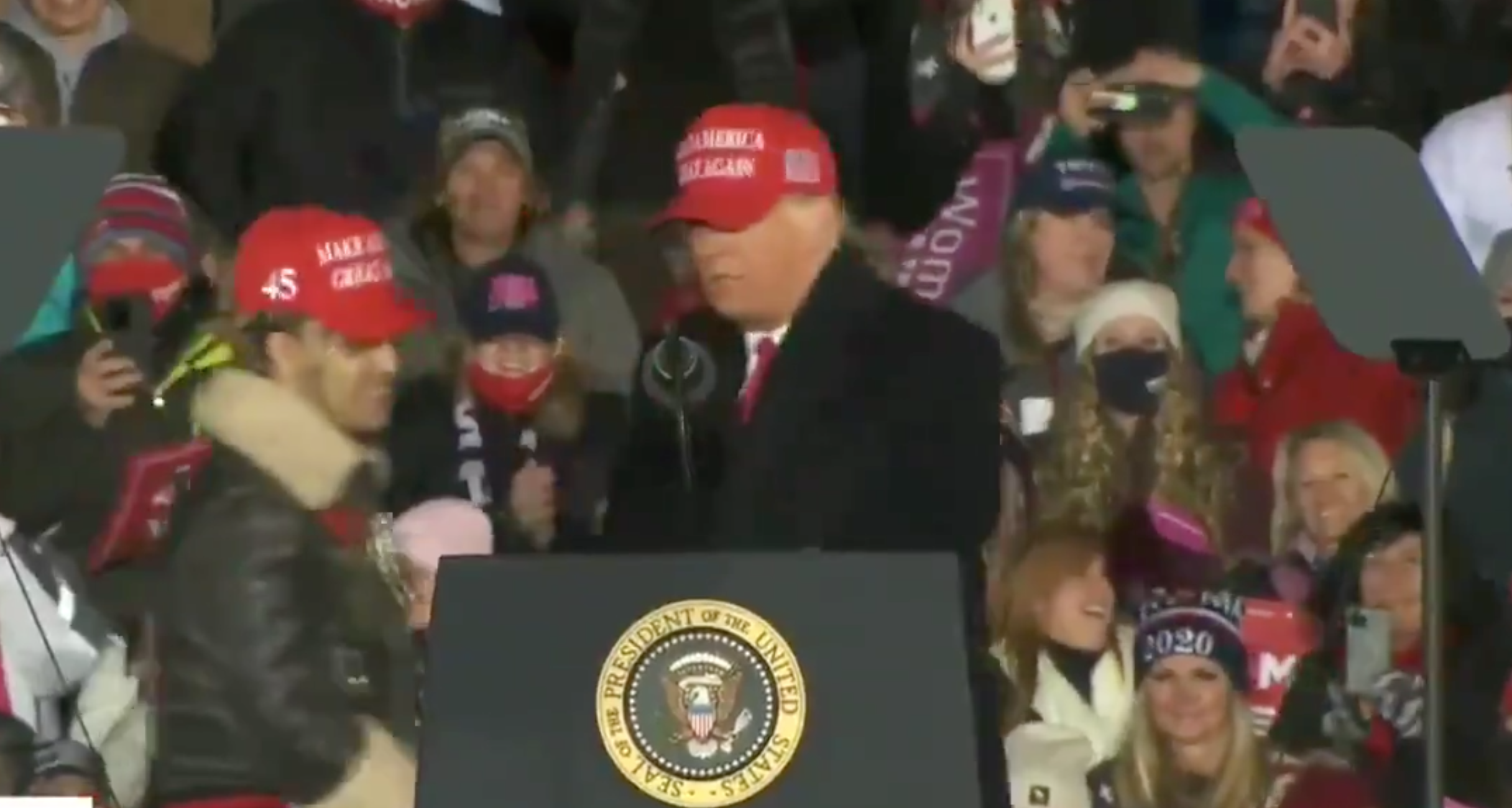 ‘Do not vote for Sleepy Joe — at all!’: Rapper Lil Pump joins Trump on stage during Michigan rally