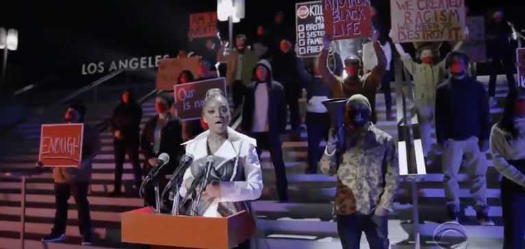 Black Lives Matter activists take stage at Grammys, demand ‘justice’ from Biden