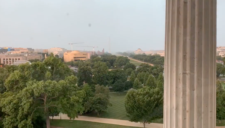 WATCH: Washington Monument disappears from view as summer storm tears through DC