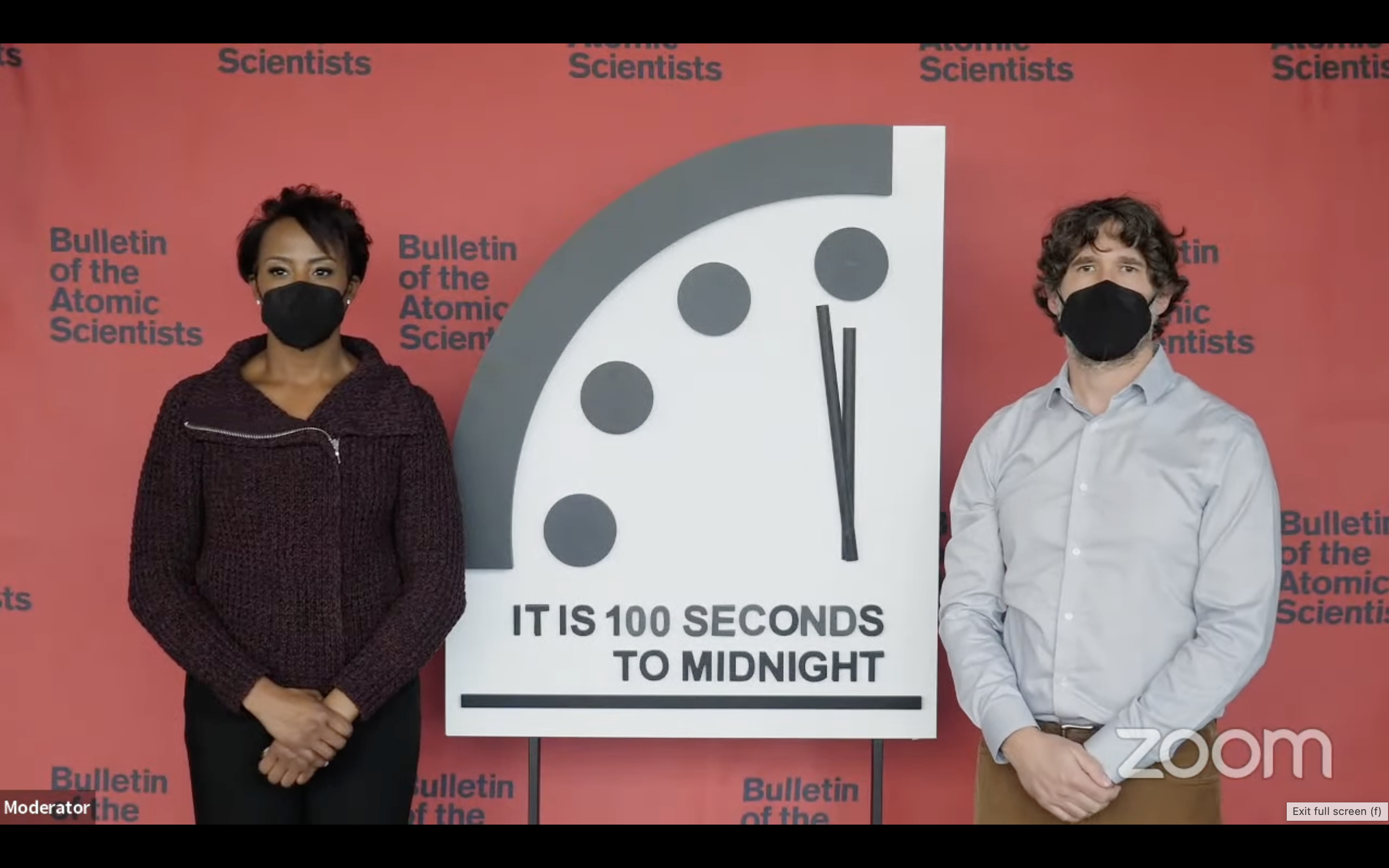 Doomsday Clock stays at 100 seconds to midnight