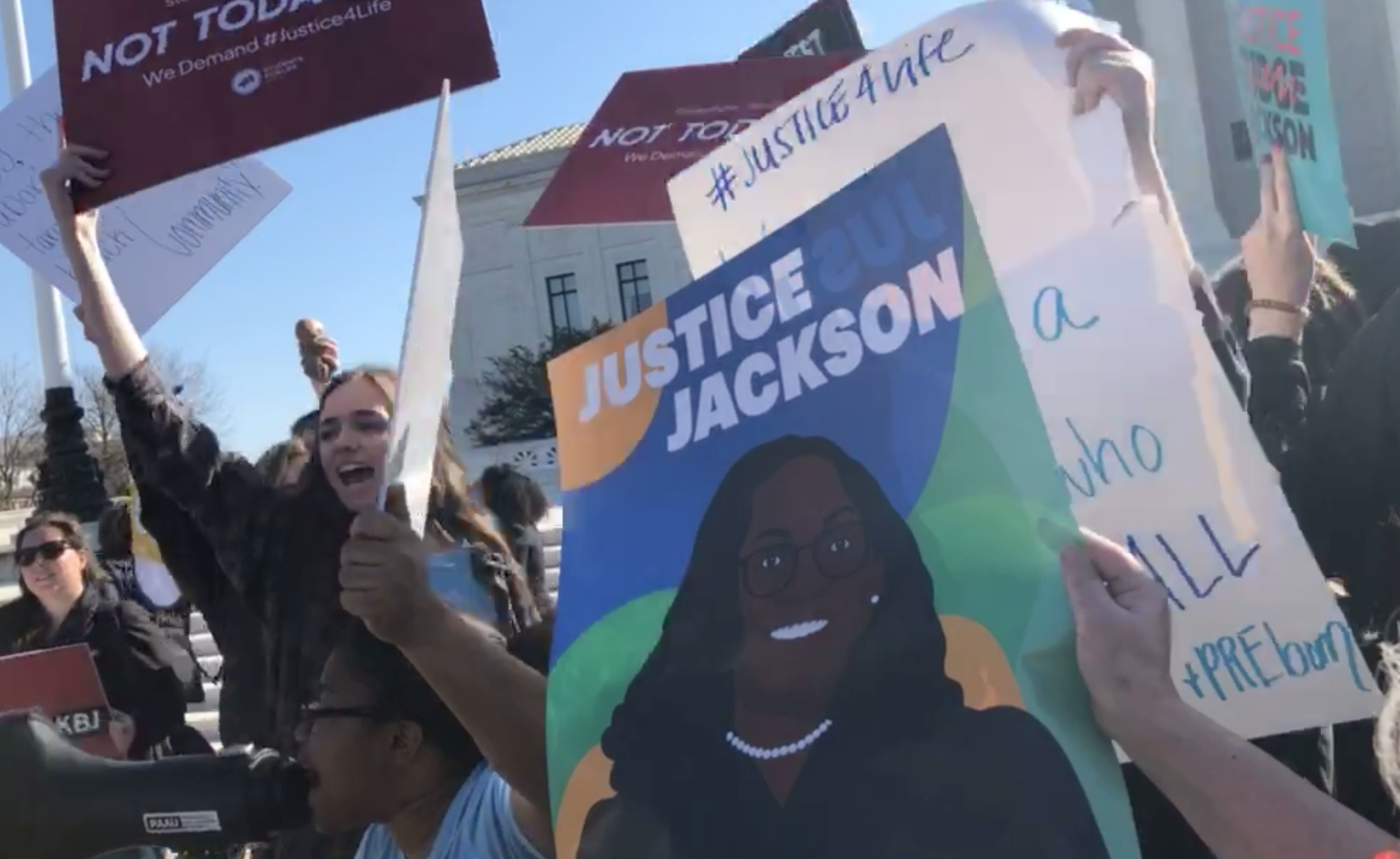 WATCH: Abortion protesters clash outside of Ketanji Brown Jackson hearings