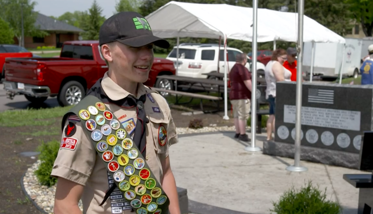 Teenager raises over $77,000, builds veterans memorial for Eagle Scout Project