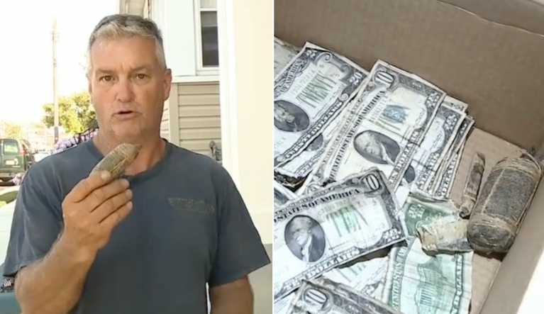 WATCH: New Jersey man finds Depression-era rolls of cash hidden under his porch