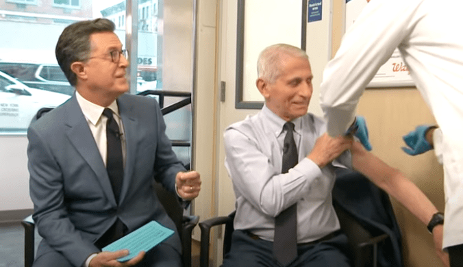 WATCH: Stephen Colbert takes Dr. Fauci to get COVID booster on The Late Show