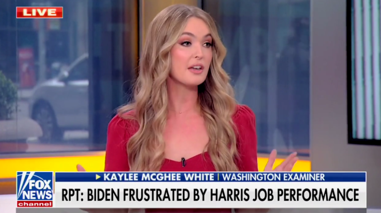 WATCH: Kaylee McGhee White doesn’t blame Biden for being frustrated with Harris