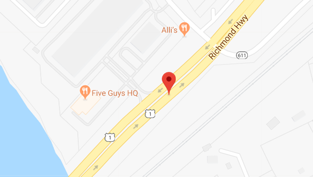 Jefferson Davis Highway becomes Richmond Highway — on Google