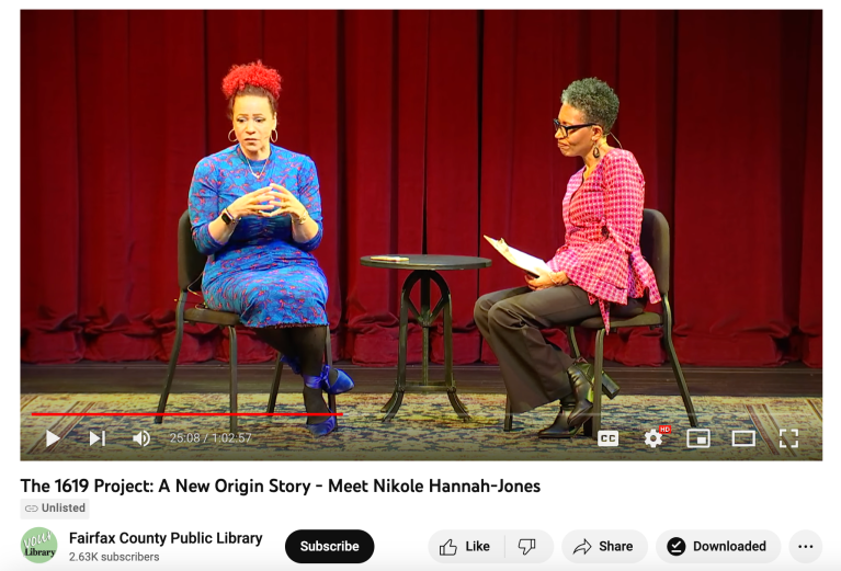 Fairfax County’s library paid Nikole Hannah-Jones $35,000 to speak, then agreed to take the video of her speech down
