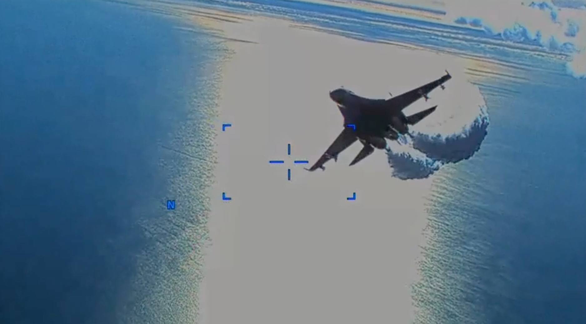 WATCH: Military releases footage showing Russian fighter jet forcing down US drone over Black Sea