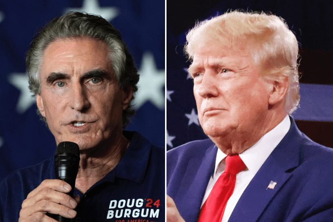 Doug Burgum to let cases against Trump ‘play out’ before promise to pardon