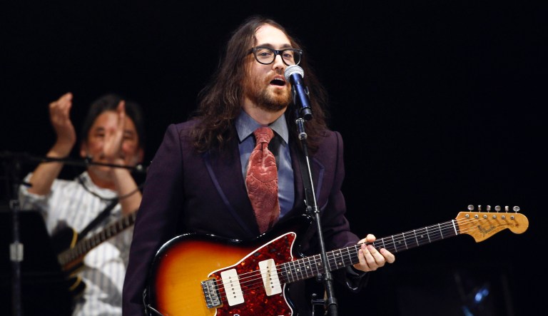 Sean Lennon, son of John Lennon, sings a song during the Dream Power John Lennon Super Live concert at the Nippon Budokan in Tokyo. Saturday marks the 32nd anniversary of the death of John Lennon, Saturday, Dec. 8, 2012.