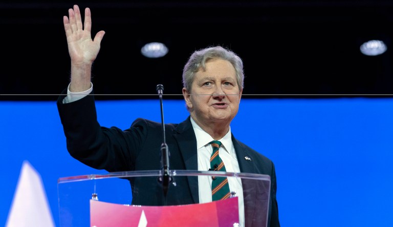 Sen. John Kennedy speaks during Conservative Political Action Conference, CPAC 2023, at the National Harbor, in Oxon Hill, Maryland., Thursday, March 2, 2023. 