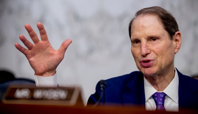Sen. Ron Wyden, D-Ore., speaks at a Senate Intelligence Committee hearing on June 20, 2018, in Washington.
