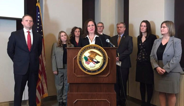 After the verdicts, U.S. Attorney for Minnesota Erica MacDonald called the sex trafficking operation one of largest, most sophisticated transnational sex rings ever dismantled on Wednesday, Dec. 12, 2018, in St. Paul, Minn. Five people on trial for an alleged ring that prosecutors said sold Thai women for sex in the U.S. were convicted Wednesday on sex trafficking charges.