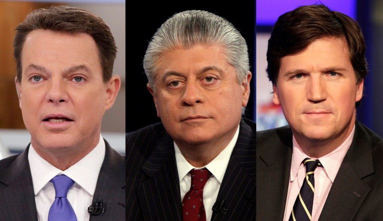 Shepard Smith, Andrew Napolitano, Tucker Carlson.