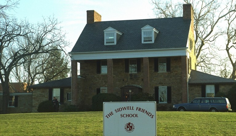 Exterior view of Chelsea Clinton's school, The Sidwell Friends School.