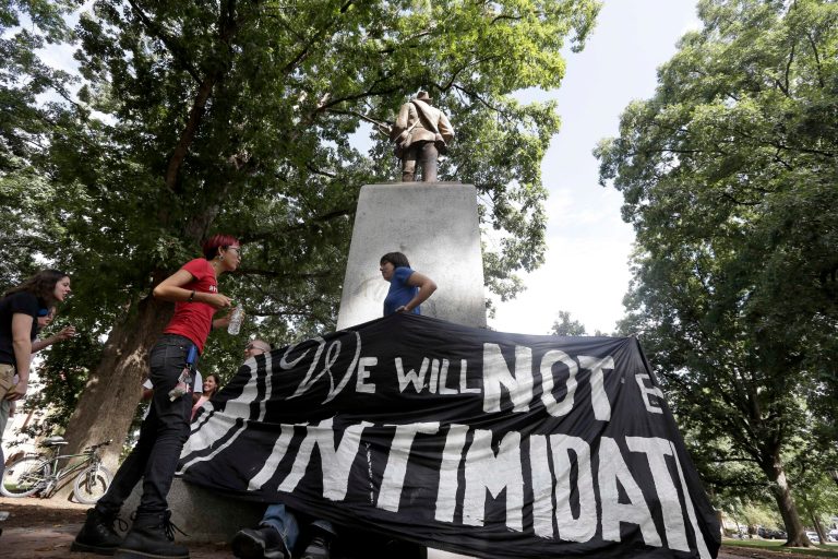 Activists protest punishment of Confederate statue vandal