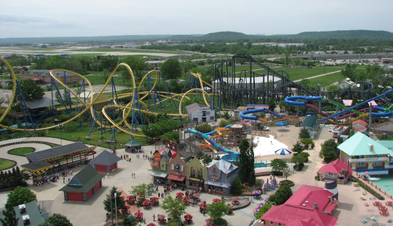 An overview shot of Kentucky Kingdom from 2009.