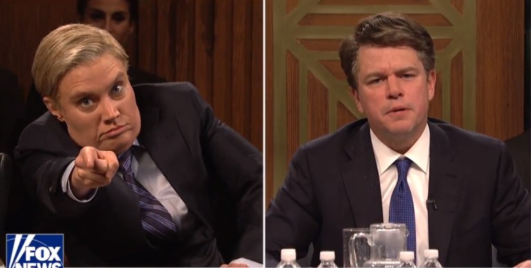 ‘SNL’ tackles Kavanaugh hearing: ‘The monsters on this committee makes me want to puke — and not from beer!’