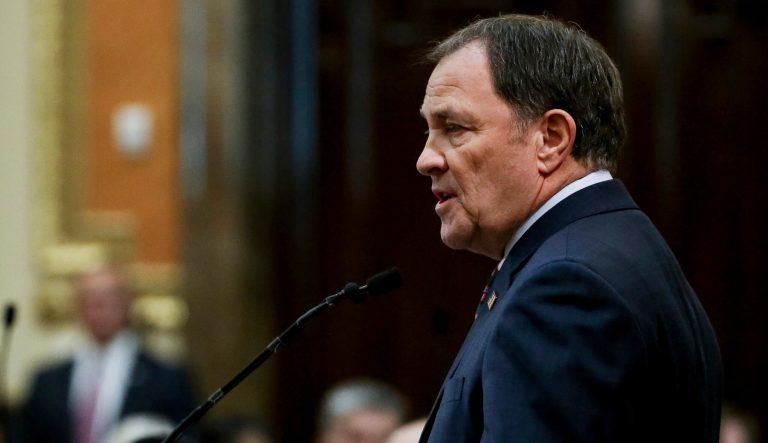 Utah Gov. Gary Herbert delivers his State of the State address at the Utah State Capitol, Wednesday, Jan. 30, 2019, in Salt Lake City.