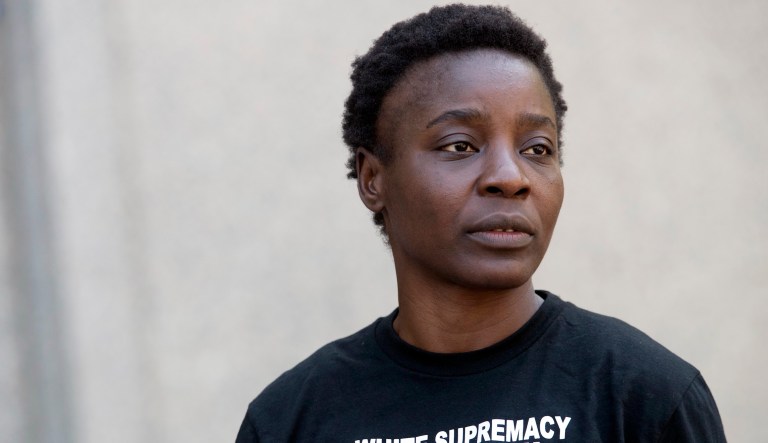 Therese Patricia Okoumou pleaded not guilty on July 5, 2018, to trespassing for climbing the Statue of Liberty on the Fourth of July in what prosecutors called a "dangerous stunt."