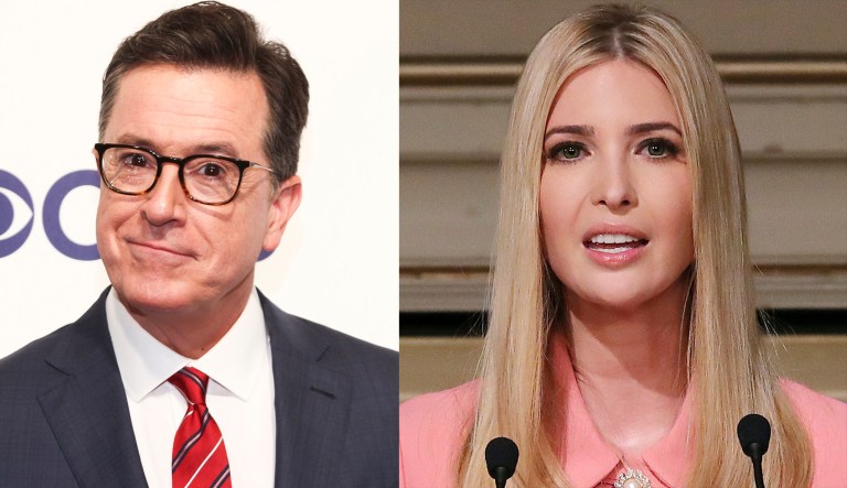 Stephen Colbert and Ivanka Trump.