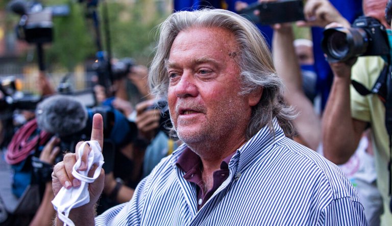 Former White House strategist Steve Bannon poses prior to an interview with The Associated Press, in Paris, Monday, May 27, 2019. Steve Bannon says European integration is "dead in its tracks" after European election wins by nationalist and populist parties in Italy, France and Britain. 