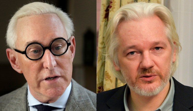 Roger Stone and Julian Assange.